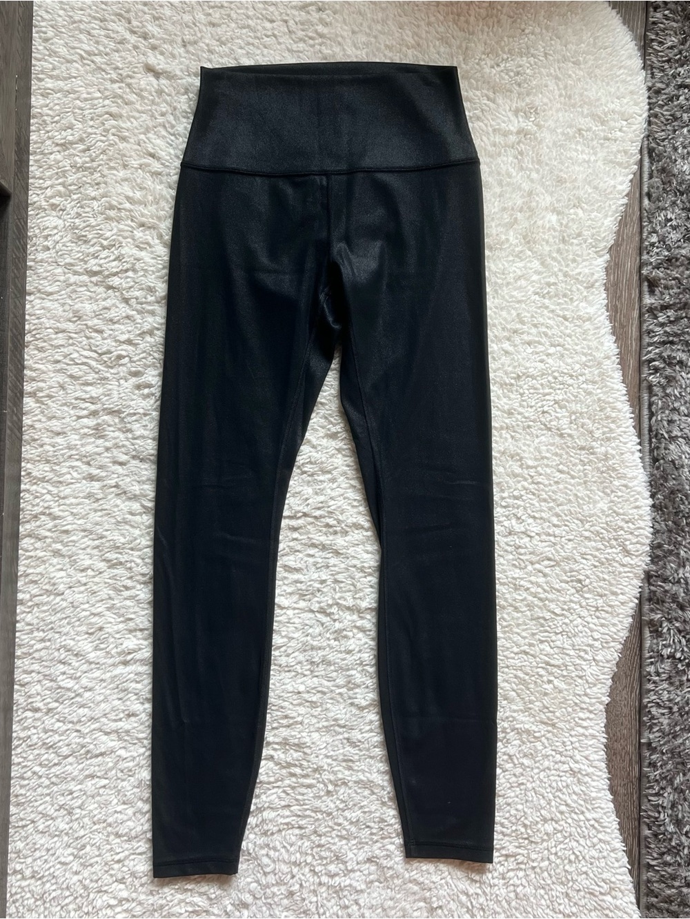 CRZ Yoga Women’s Matte Faux Leather 25” Leggings Mysterious Grey Foil (M)